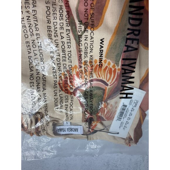 Andrea Iyamah Halima Cropped Top Rust and Cream Abstract Print Size‎ S - Picture 14 of 14